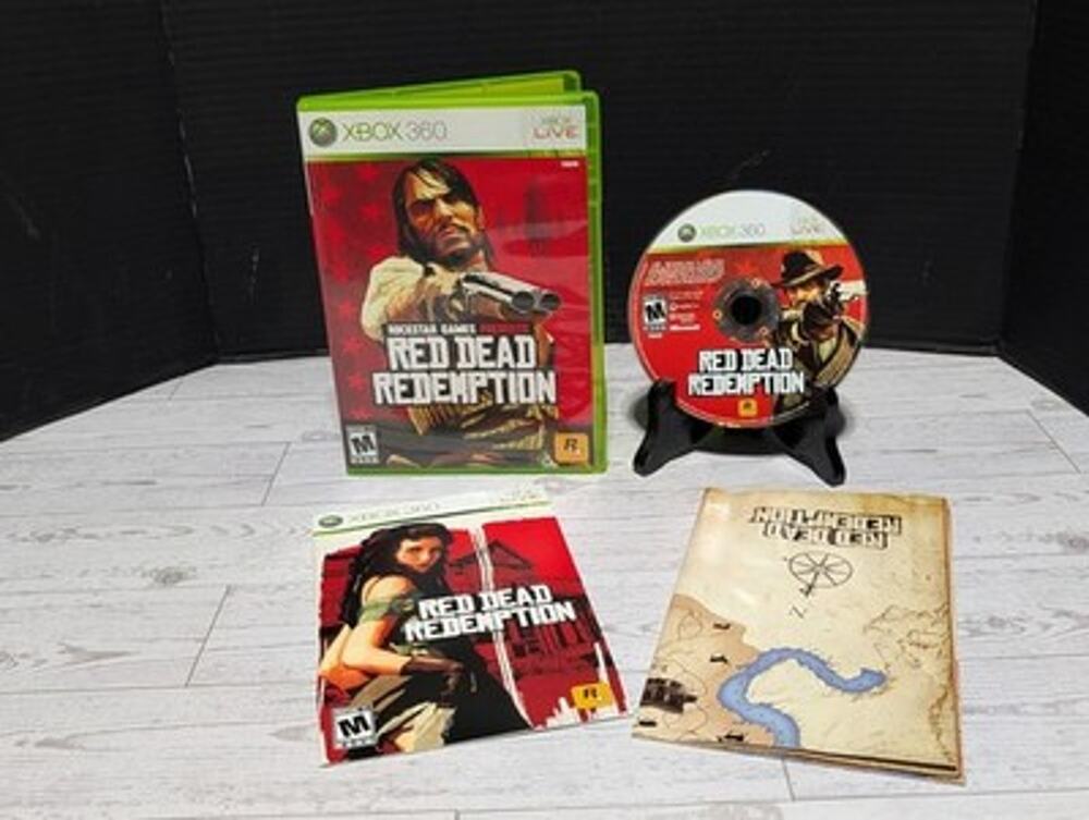 Red Dead Redemption (Microsoft Xbox 360, 2010) Complete CIB W/ Map Poster